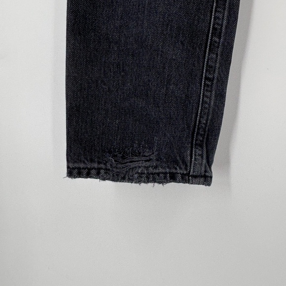 Agolde High Waisted Straight Leg Crop Riley Jeans Black Size 23 - Picture 6 of 9